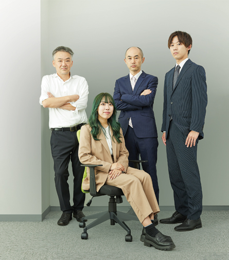 Naoki Hata, CEO, Saki Abe, Creator, Syu Ito, CTO, and Ikei Hatayama, Sales Manager, REVOLEA
